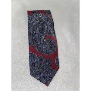 Bella Nova Men 100% Silk Tie Paisley Floral Made in Italy USA office preppy